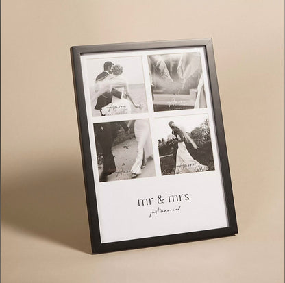 Amore Black Multi Aperture Photo Frame | Mr & Mrs
