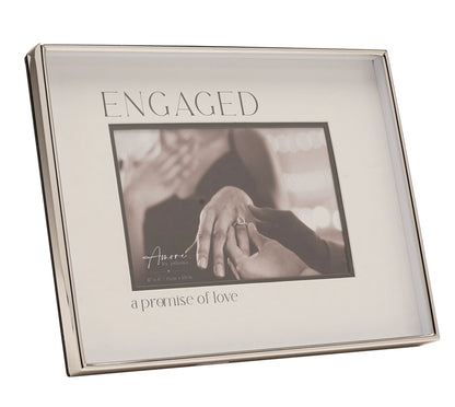 Amore Silver & Black Photo Frame | Engaged 6x4"