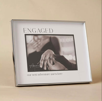 Amore Silver & Black Photo Frame | Engaged 7x5"