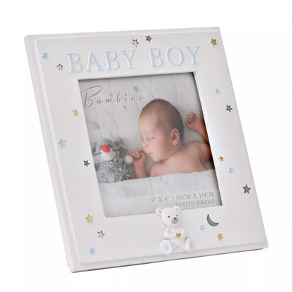 Bambino 'Baby Boy' Resin Photo Frame 4x4"