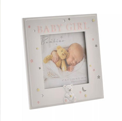 Bambino 'Baby Girl' Resin Photo Frame 4x4"