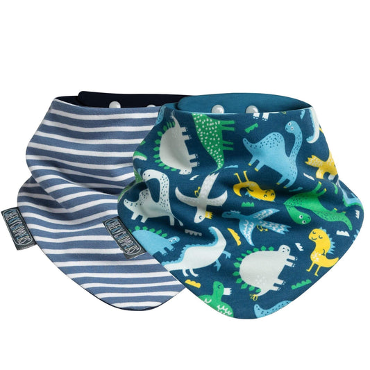 Cheeky Chompers | 2 Pack Dino & Stripes Neckerbibs