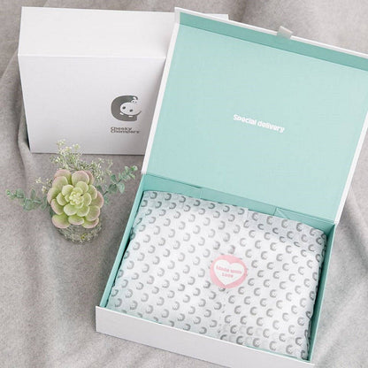 Cheeky Chompers | Newborn Organic Muslin Gift Set - SIlver Stars