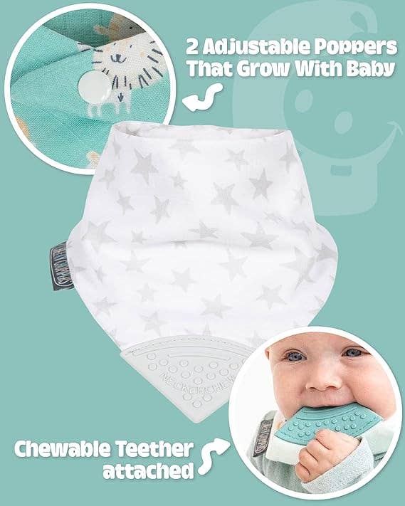 Cheeky Chompers | Silver Stars Muslin Neckerchew