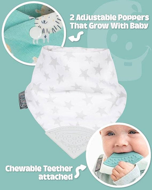 Cheeky Chompers | Silver Stars Muslin Neckerchew