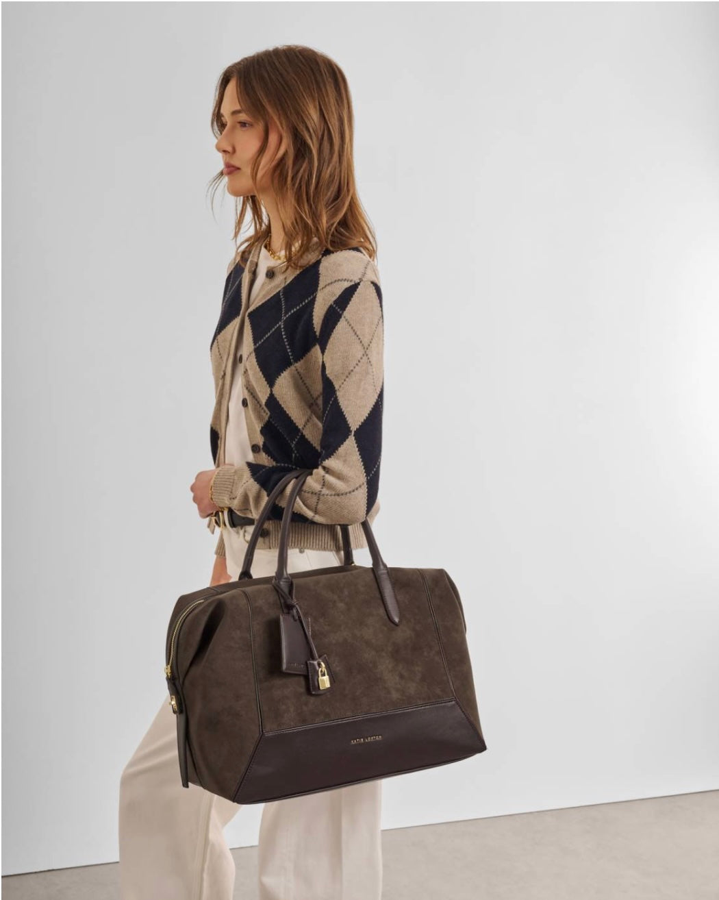 Katie Loxton | Bitter Chocolate Charlbury Suedette Cabin Bag