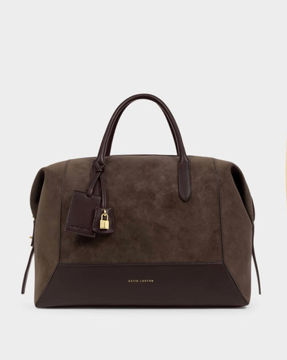 Katie Loxton | Bitter Chocolate Charlbury Suedette Cabin Bag