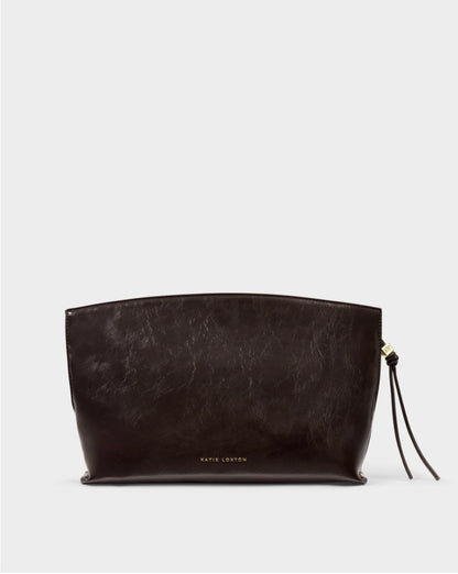 Katie Loxton | Bitter Chocolate Freya Patent Crackle Clutch