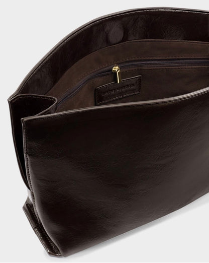 Katie Loxton | Bitter Chocolate Freya Patent Crackle Clutch