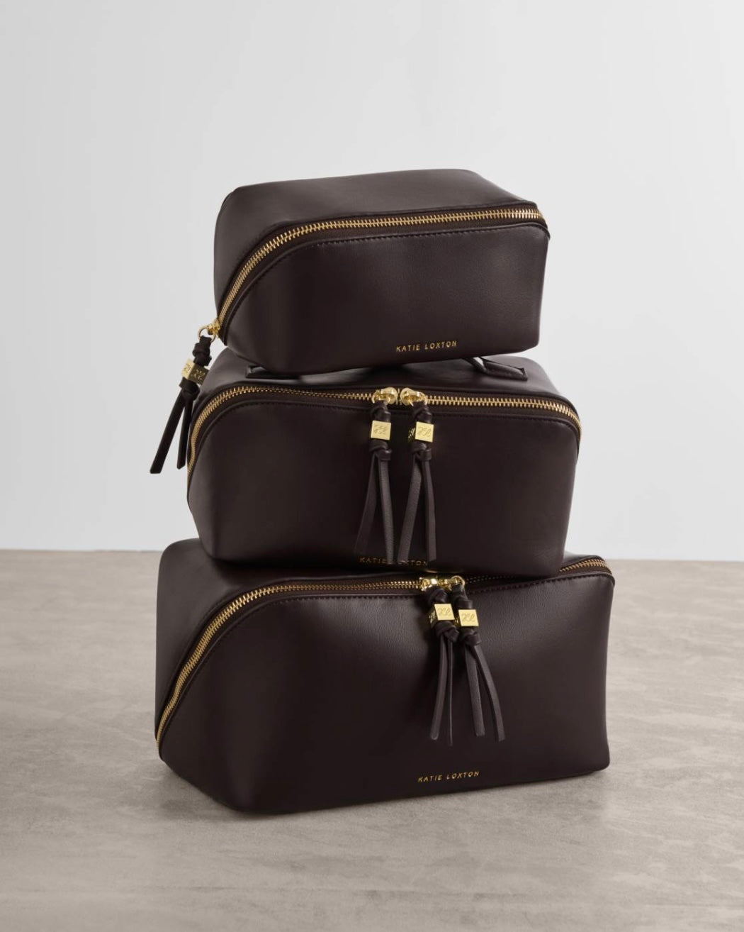 Katie Loxton | Bitter Chocolate Fold-Out Mirror Makeup Bag