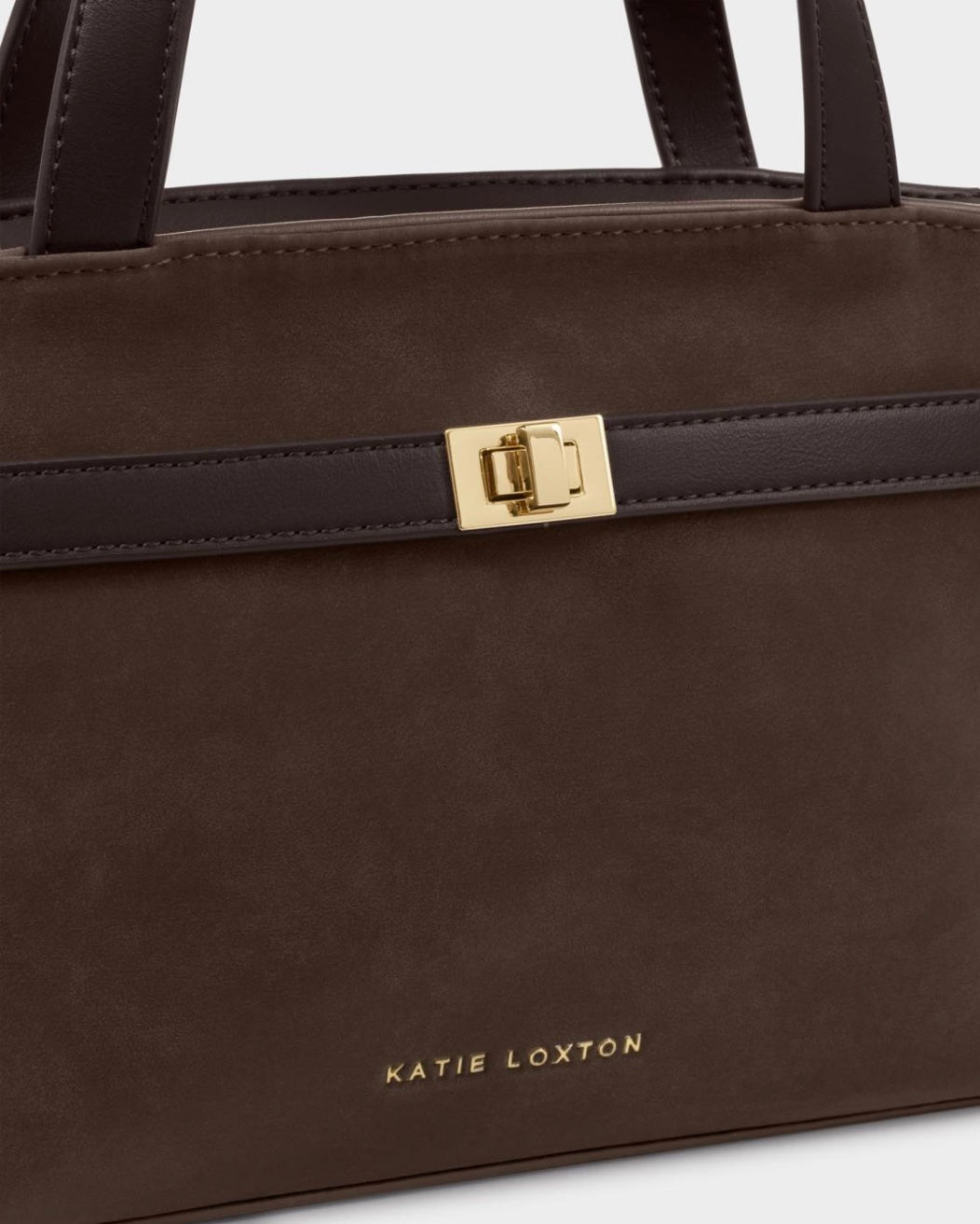 Katie Loxton | Bitter Chocolate Orin Top Handle Suedette Crossbody Bag