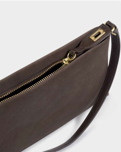 Katie Loxton | Bitter Chocolate Orin Twist Lock Suedette Small Shoulder Bag