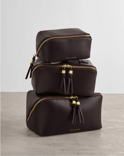 Katie Loxton | Bitter Chocolate Soho Large Makeup & Wash Bag