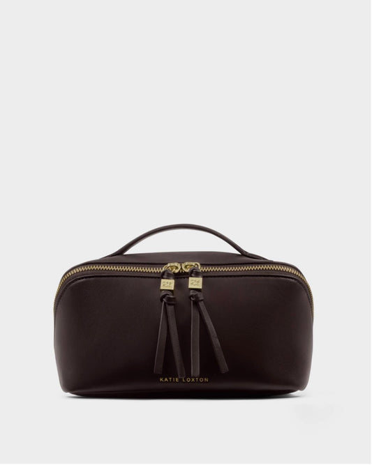 Katie Loxton | Bitter Chocolate Soho Medium Makeup & Wash Bag