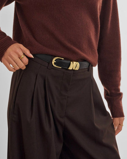 Katie Loxton | Black Belt with Organic Hoops M/L