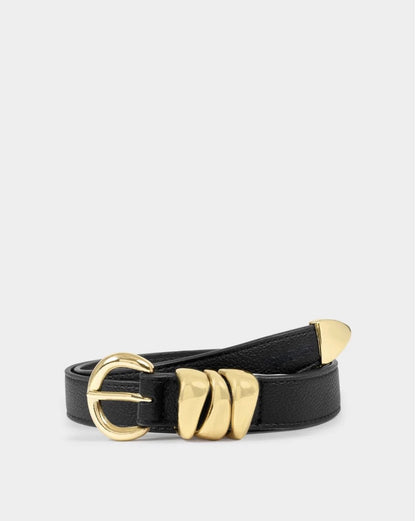Katie Loxton | Black Belt with Organic Hoops M/L