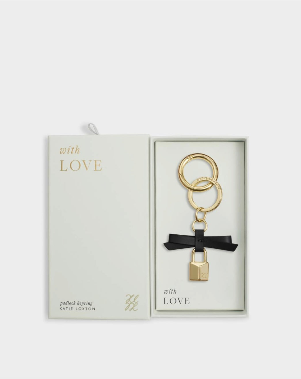 Katie Loxton | Black Bow Padlock Boxed Keyring