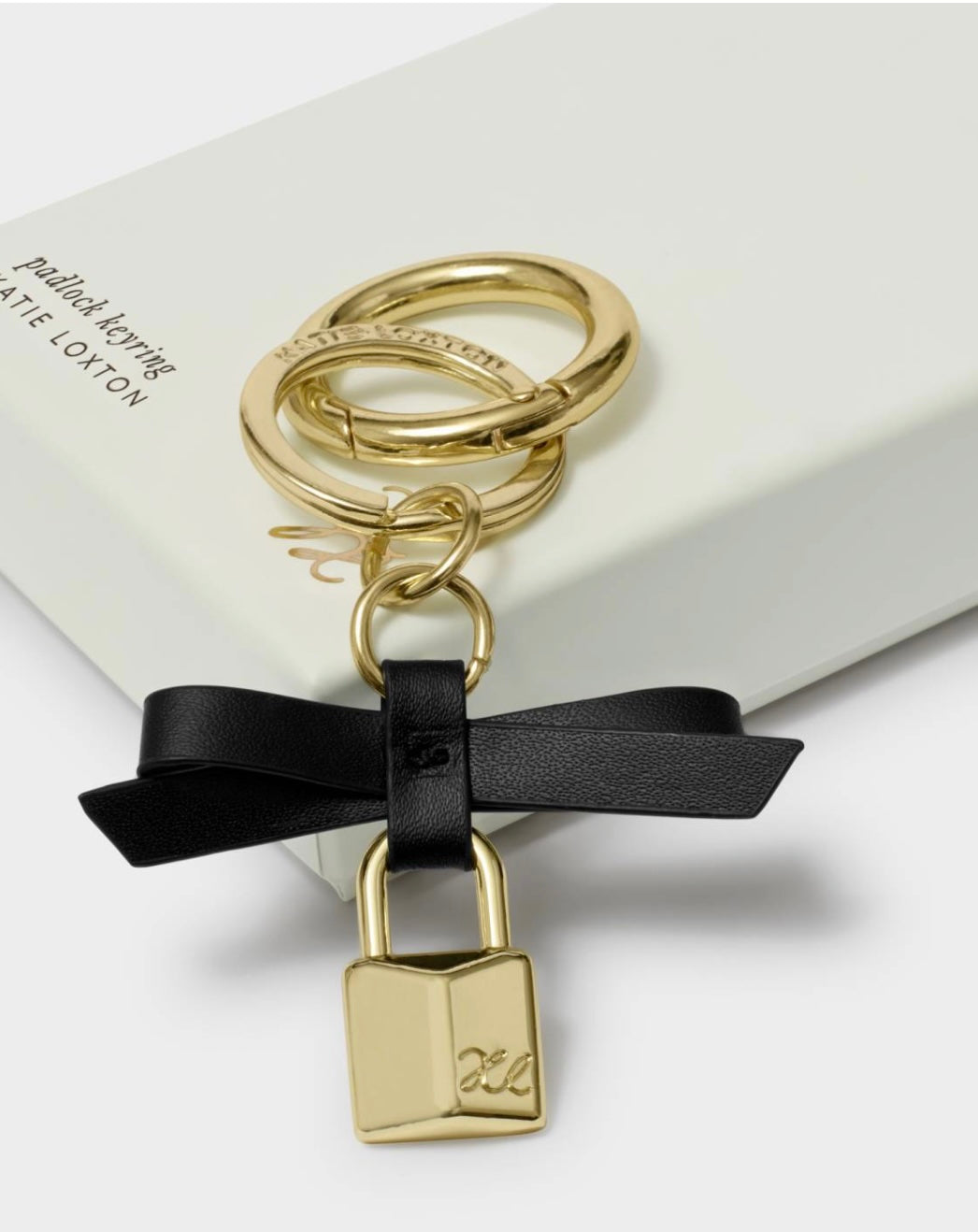 Katie Loxton | Black Bow Padlock Boxed Keyring