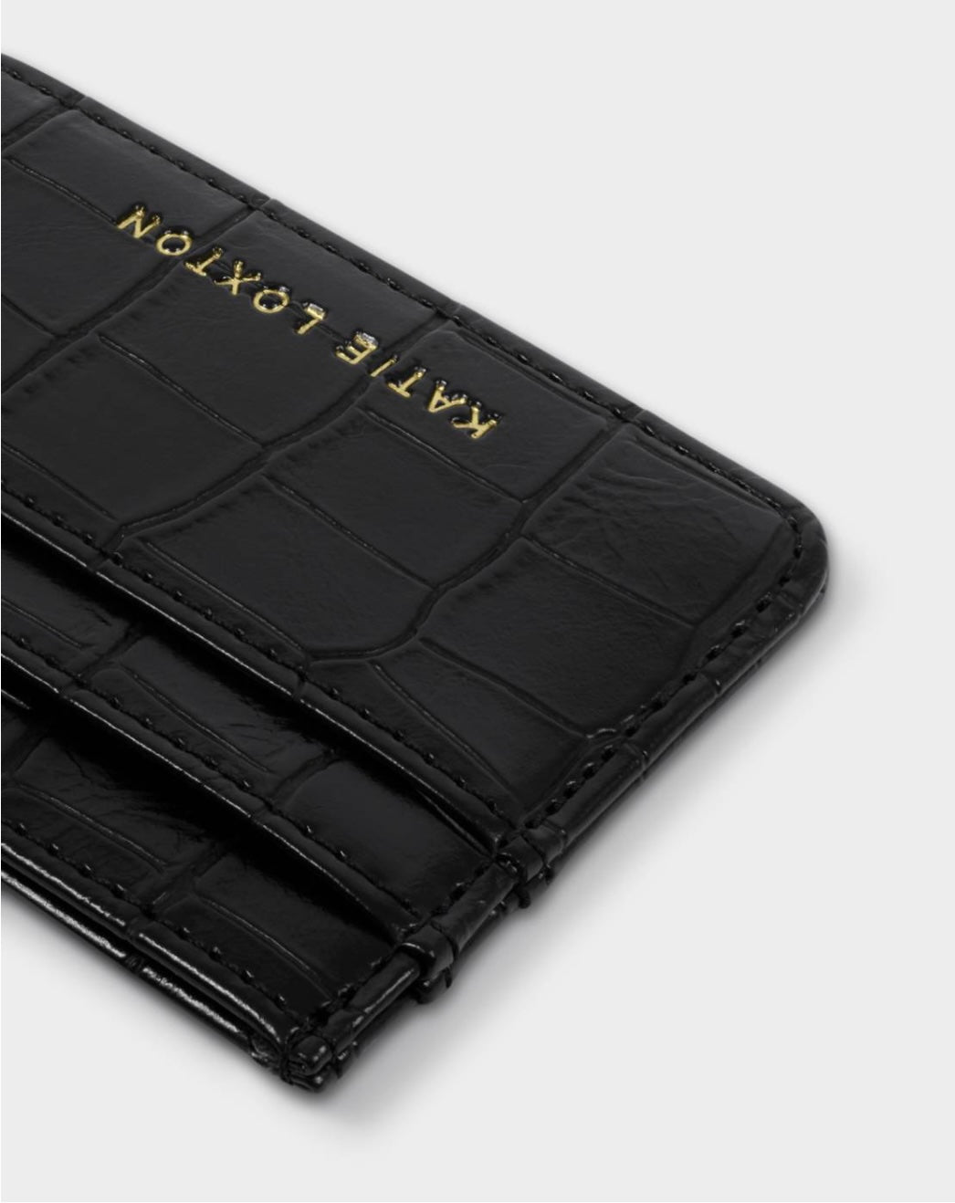 Katie Loxton | Black Faux Croc Gift Boxed Keyring & Card Holder