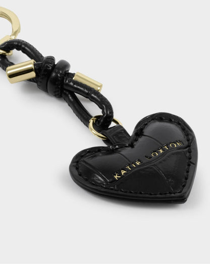 Katie Loxton | Black Faux Croc Gift Boxed Keyring & Card Holder