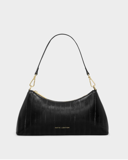 Katie Loxton | Black Faux Eel Miley Small Shoulder Bag