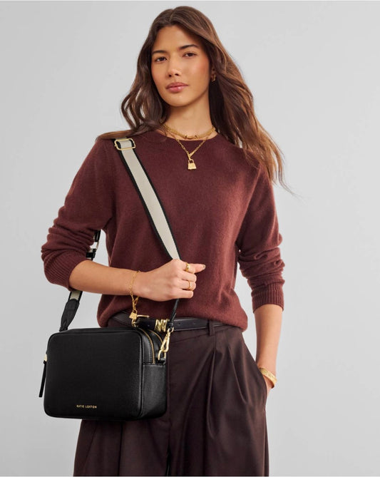 Katie Loxton | Black Lottie Large Crossbody Bag
