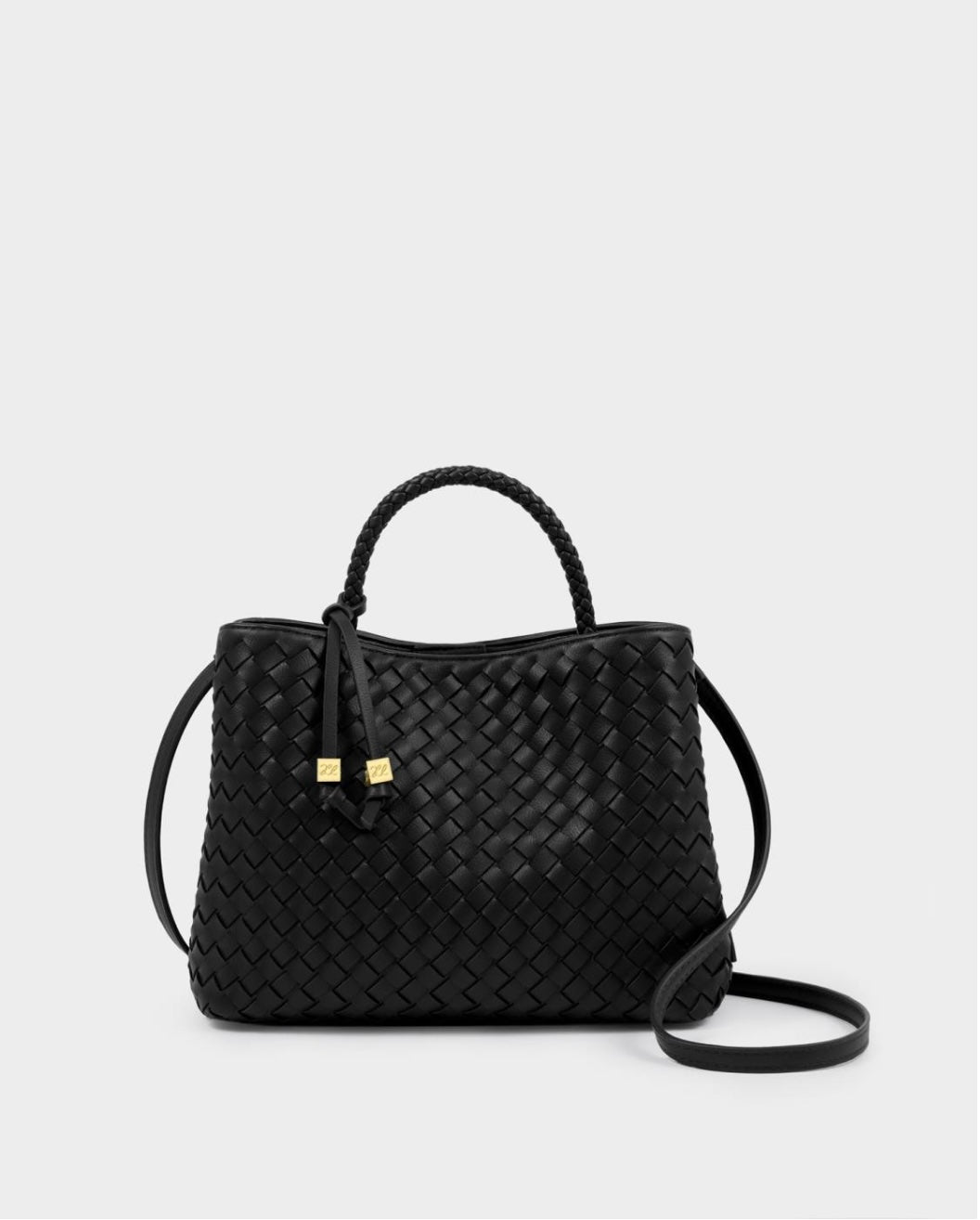 Katie Loxton | Black Nova Hand Woven Top Handle Bag