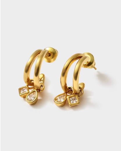 Katie Loxton | Champagne Hour Waterproof Gold Small Drop Earrings