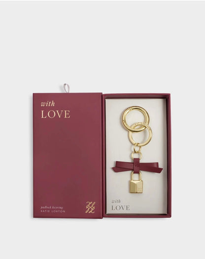 Katie Loxton | Cherry Bow Padlock Boxed Keyring