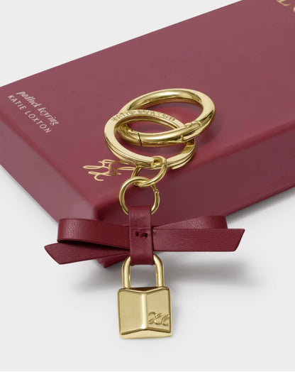 Katie Loxton | Cherry Bow Padlock Boxed Keyring