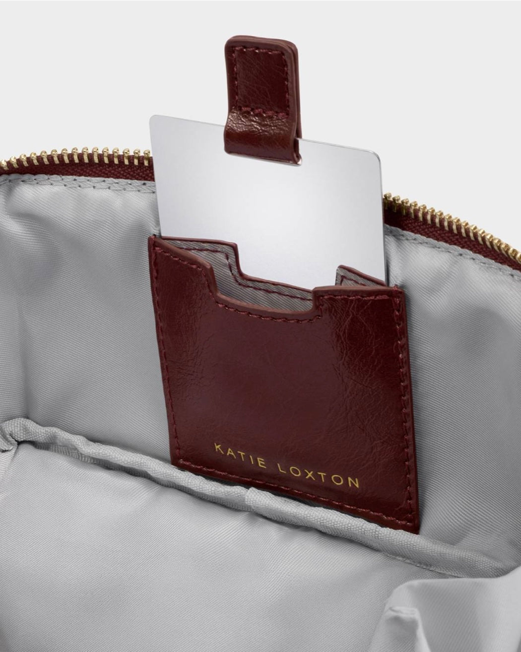 Katie Loxton | Cherry Fold-Out Patent Crackle Mirror Makeup Bag