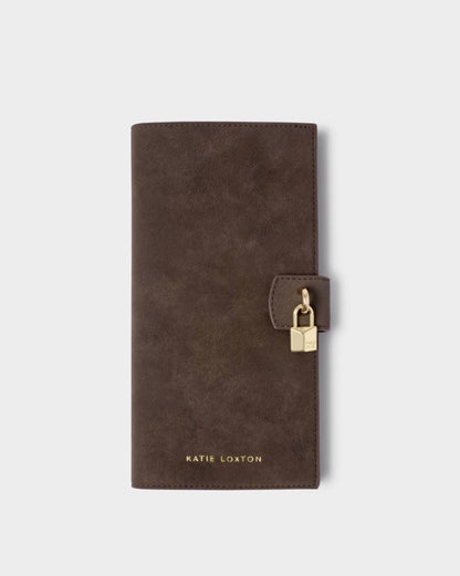 Katie Loxton | Chocolate Charlbury Suedette Travel Wallet