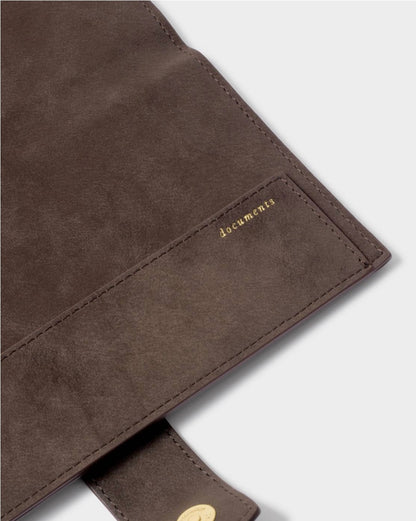 Katie Loxton | Chocolate Charlbury Suedette Travel Wallet
