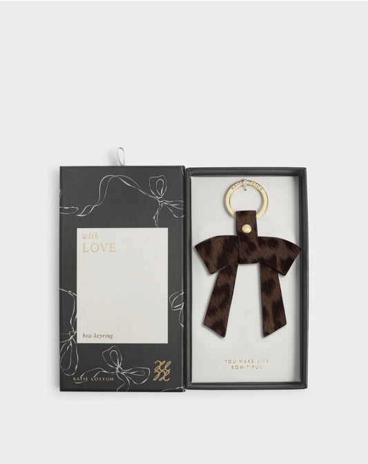 Katie Loxton | Chocolate Leopard 'You Make My Life Bow-tiful' Boxed Bow Keyring