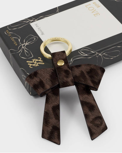 Katie Loxton | Chocolate Leopard 'You Make My Life Bow-tiful' Boxed Bow Keyring
