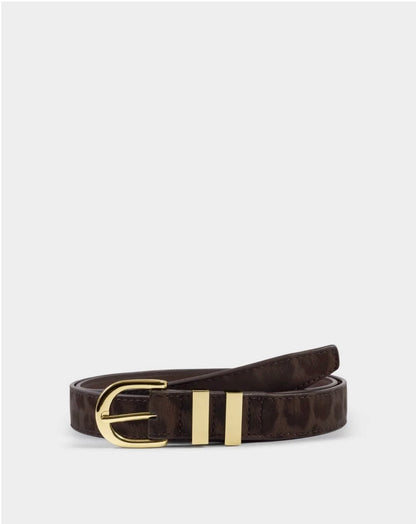 Katie Loxton | Chocolate Leopard Buckle Belt S/M