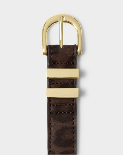 Katie Loxton | Chocolate Leopard Buckle Belt S/M