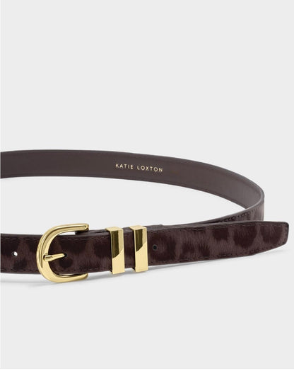 Katie Loxton | Chocolate Leopard Buckle Belt S/M
