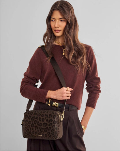 Katie Loxton | Chocolate Leopard Lottie Large Crossbody Bag