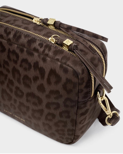 Katie Loxton | Chocolate Leopard Lottie Large Crossbody Bag