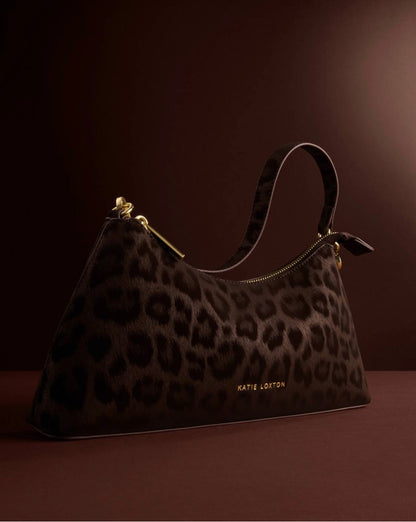 Katie Loxton | Chocolate Leopard Miley Small Shoulder Bag