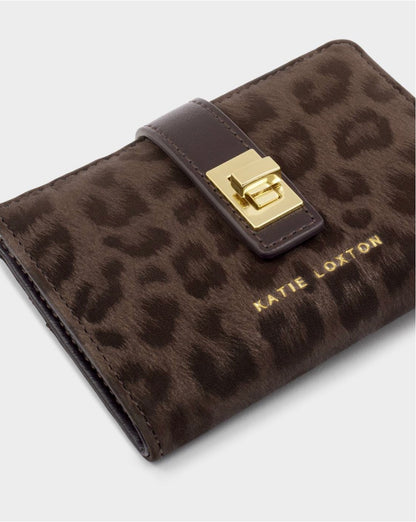 Katie Loxton | Chocolate Leopard Orin Twist Lock Purse