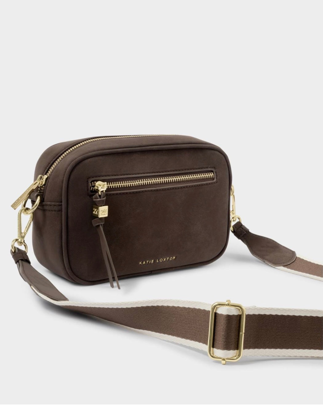 Katie Loxton | Chocolate Lottie Suedette Crossbody Bag