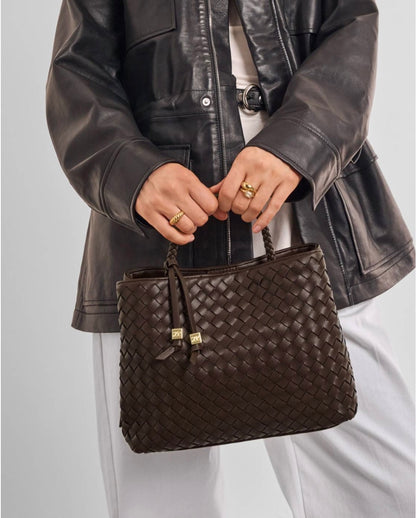 Katie Loxton | Chocolate Nova Hand Woven Top Handle Bag