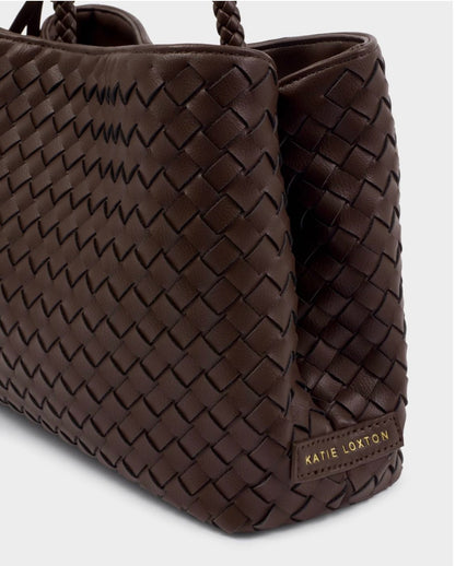 Katie Loxton | Chocolate Nova Hand Woven Top Handle Bag
