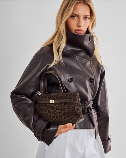 Katie Loxton | Chocolate Leopard Orin Top Handle Crossbody Bag