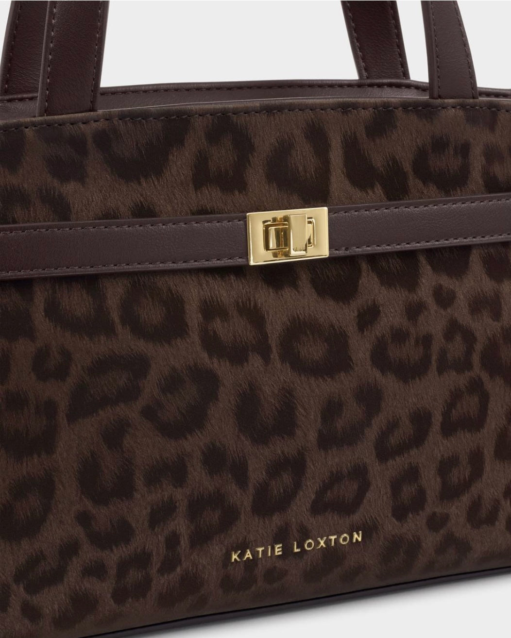 Katie Loxton | Chocolate Leopard Orin Top Handle Crossbody Bag