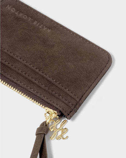 Katie Loxton | Chocolate Suedette Gift Boxed Coin & Card Holder