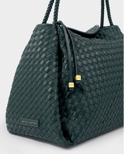 Katie Loxton | Deep Teal Nova Hand Woven Large Shoulder Bag