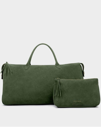 Katie Loxton | Forest Green Ascot Suedette Weekend Bag & Pouch Organiser